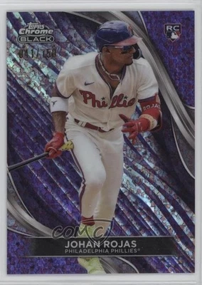 2024 Topps Chrome Black Purple Mini-Diamond Refractor /150 Johan Rojas Rookie RC - Image 1 of 2