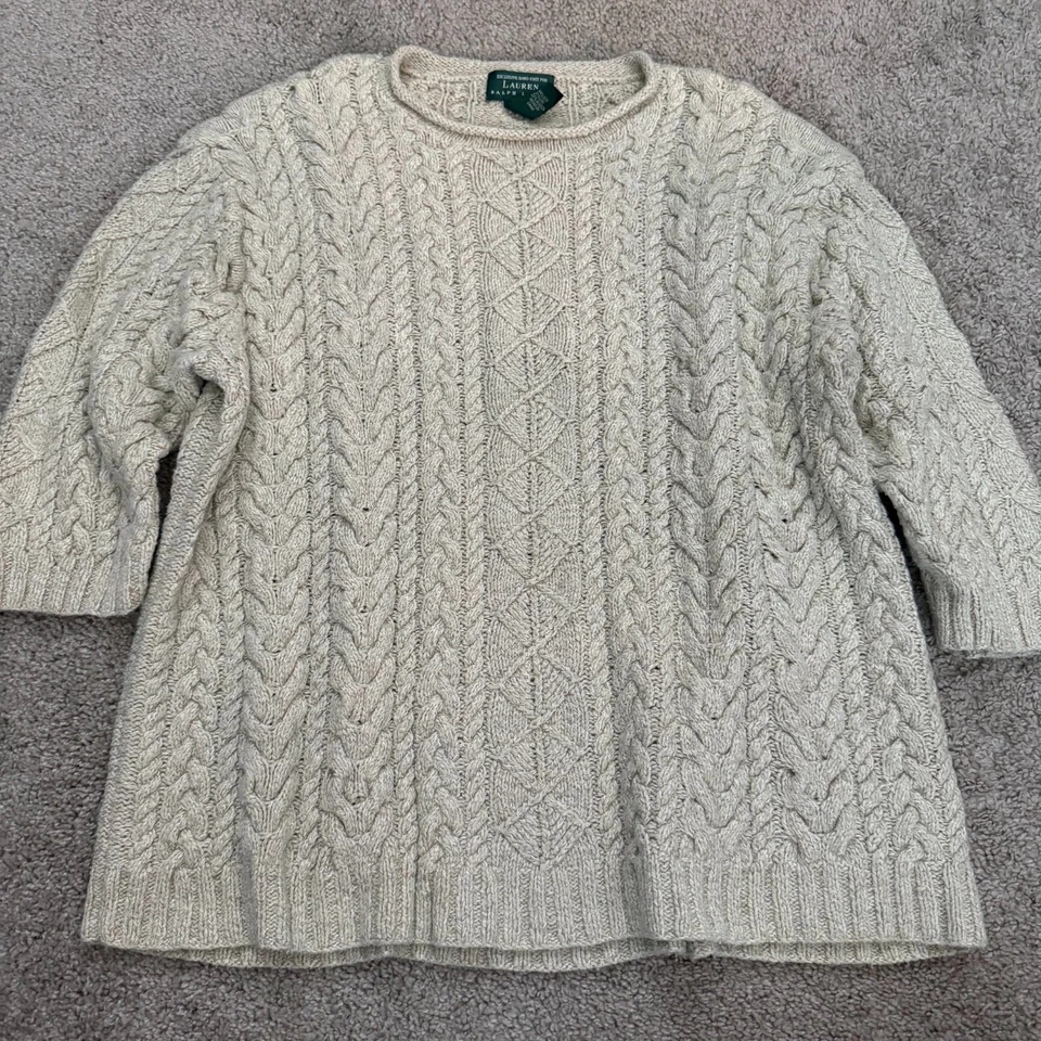 Suéter Pescador Tejido a Mano Lauren Ralph Lauren De Colección Para Mujer - Talla 2XL Foto 1 de 4