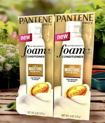 Acondicionador de espuma Pantene Pro V “In The Shower” renovación diaria de humedad ~ Lote de 2 Foto 1 de 2