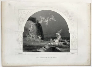 Tempest-Antique Shakespeare Print-19th c. Steel Engraving-Folio Size - Picture 1 of 1