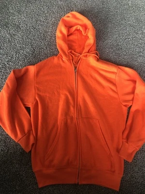 Винтажный молнии толстовка с капюшоном сделано в США с капюшоном толстовка оранжевый молодежный размер? См. фото B6 - Изображение 1 из 4