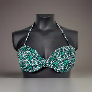 NWT J Crew Lattice Medallion A3337 Swim Too Bikini Top Halter Bandeau M - Picture 1 of 4