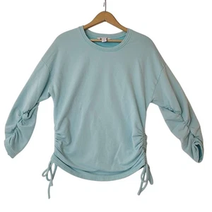 Athleta Sweatshirt Women's XS Blue Lombard Ruched Drawstring Cinch Athleisure - Picture 1 of 8