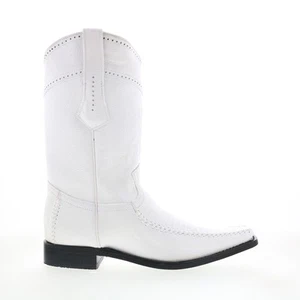 Los Altos Narrow Square Toe Teju Lizard Mens White Wide Cowboy Western Boots - Picture 1 of 8