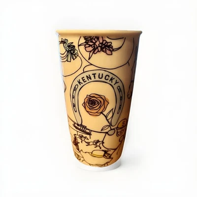 Taza de viaje de cerámica Starbucks Kentucky Derby 12 oz sin tapa Foto 1 de 4