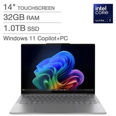 Lenovo Slim 7i 14" WUXGA OLED Touch Aura Edition Ultra 7 258V 32GB RAM 1TB SSD - Image 1 of 4