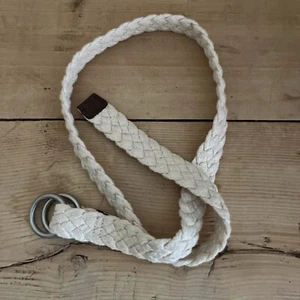 Lands End Boys Sz XL Beige Canvas Braided Belt 100% Cotton Adjustable 30 1/2-33 - Picture 1 of 4