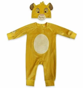 Disney Baby Clothing Simba Coverall and Beany hat Sz 6-9 M warm comfy - Picture 1 of 2