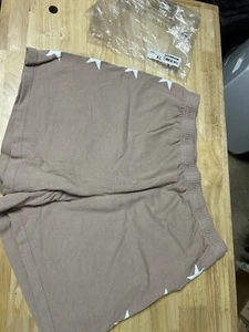 Monrow Star Sweat Shorts. Neu mit Etikett. Taupe. Gr. XL. Einzelhandel - 110 $ - Bild 1 von 10