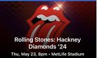 Two seats  Rolling Stones Tickets MetLife Stadium 5/23/24 - Sec. 2 , 18th ROW!