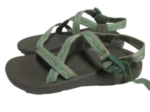 Chaco Womens Sport Sandals Green Geometric Flat Heel Buckle BoHo Hippie Size 10 - Picture 1 of 8