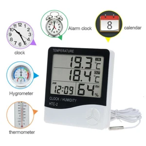 LCD Feuchtigkeitsmesser Thermometer / Hygrometer mit Außentemperatur & Innen DE - Bild 1 von 13