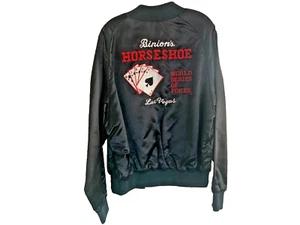 VTG Binions Casino Satin Jacket World Series of Poker Las Vegas Ladys L Monogram - Picture 1 of 6