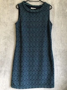 White Stuff Damenkleid dunkelblau grün UK 10 knielang ärmellos gefüttert - Bild 1 von 9