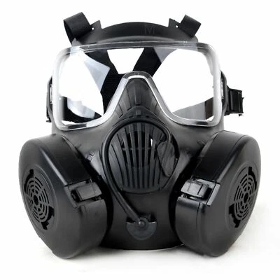 Military Tactical Wargame Paintball CS WAR Full Face Skull Gas Mask M50 Black - Image 1 of 4