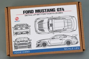Hobby Design 1/24 Mustang GT4 Detail Set for Tamiya kit #24354 - Picture 1 of 1