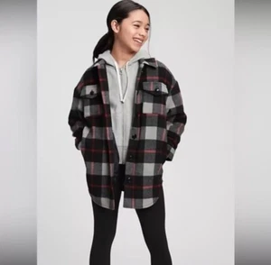 GAP Kids Plaid Flannel Jacket Shirt Shacket Medium Unisex Boys Girls EUC - Picture 1 of 4