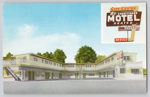 Postkarte Mauston Wisconsin Stadtzentrum Motel US Highway 16 und 12 - Bild 1 von 3
