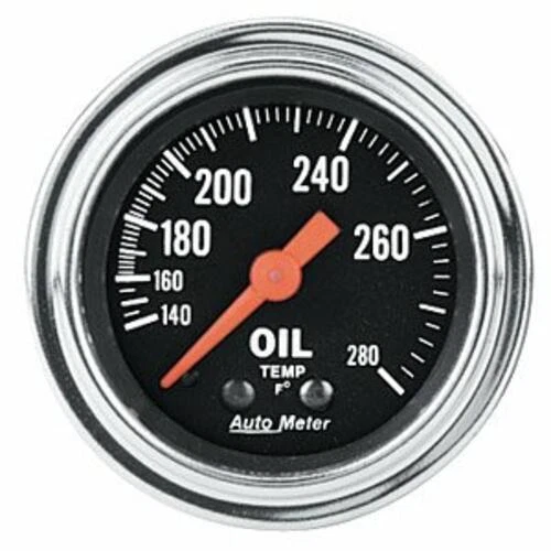 Auto Meter 2441 Traditional Chrome Mechanical Oil Temp Gauge 140-280 F, 2 1/16" - Image 1 of 1