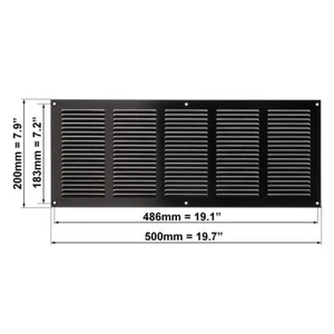 Copertura griglia di ventilazione in metallo con rete per insetti - Copertura di ventilazione (500x200 mm / - Foto 1 di 7