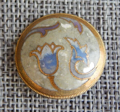 Antique Vntg  Enamel Button  Apx: 1"~#1135-E Cover