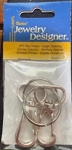 Jewelry Designer Slim pack Silver Metal Findings Big Clasp (2) Pieces - Picture 1 of 2