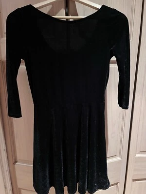 Delia’s Black Velvet 3/4 Long Sleeve Career Cocktail Dress Small - Image 1 of 4