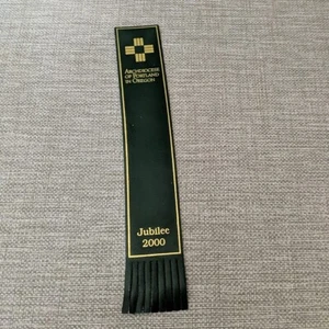Diocese Jubilee Portland Oregon Green Leather Collector Bookmark Made In England - Picture 1 of 7