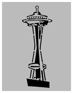 Stencil personalizzato Seattle Space Needle 8,5" x 11" SPEDIZIONE GRATUITA VELOCE - Foto 1 di 2