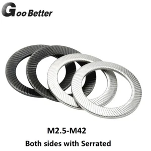 M2.5-M42 Serrated Locking Washers Concave Anti Vibration Schnorr Type Stainless - Picture 1 of 5
