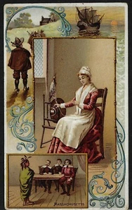 Tarjeta coleccionable victoriana Arbuckle Bros # 7 café Massachussetts - Imagen 1 de 2