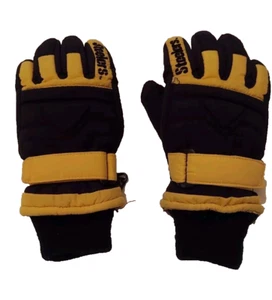 Steelers Yellow Black Thinsulate Winter Gloves Boys Lightweight Waterproof Y2K - Picture 1 of 9