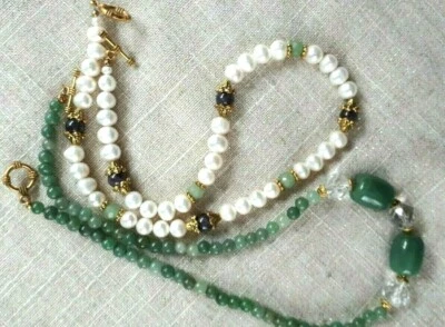 Juego de dos collares de piedras mixtas Foto 1 de 4