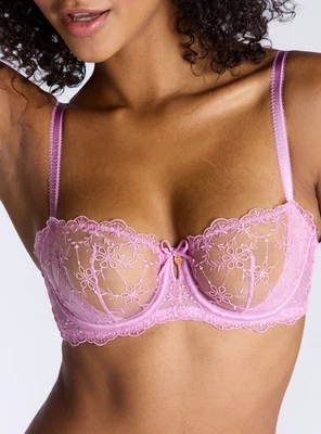Boux Avenue Balconette Bra Women's Bryony Sheer Embroidered Ladies Sexy Lingerie - Image 1 of 4
