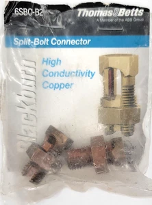BLACKBURN T&B Split Bolt Connector, Copper, 6SBC-B2 Pack of 2, 10AWG to 6AWG - Picture 1 of 2