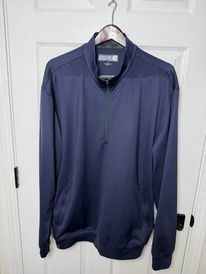 Donald Ross Golf 1/4 Zip Pullover Men XXL Navy Blue Tartan Collection - Imagem 1 de 4