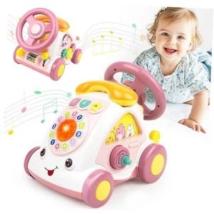 Baby Musical Toys for Girls - Crawling Steering Wheel Toys with Car, - Picture 1 of 7