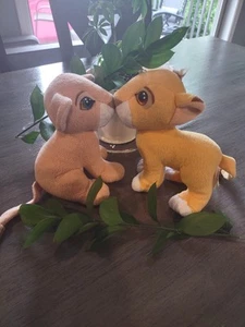 Vintage 1993 Mattel Disney Authentic Lion King Simba And Nala Kissing Plush Set - Bild 1 von 14