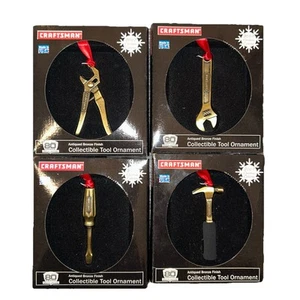 Craftsman 2007 Peltro Strumento Decorazione Natalizia Set di 4 Made in USA - Foto 1 di 6