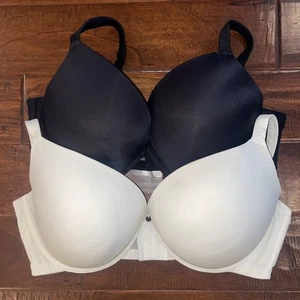 Fashion Bug Black & Ivory Full Coverage Underwire T-Shirt Bras Size 44DDD EUC - Bild 1 von 9