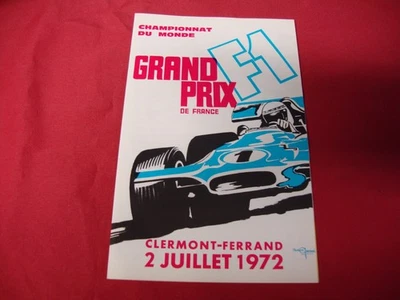 Dépliant Grand prix de France Formule 1 de 1972 Circuit De Charade Automobiles  - Photo 1/4