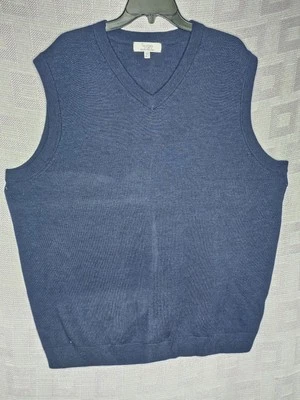 Colete Suéter Masculino TURNBURY Extra Fino Lã Merino Decote V Tamanho Extra Grande Alto - Imagem 1 de 4