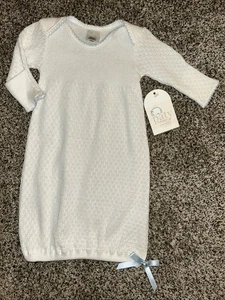 PATY  Gown White w Blue Trim Size Preemie NEW - Picture 1 of 5