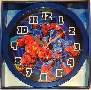 Marvel© Avengers Mech Strike Reloj de Pared Redondo Azul Rojo 10" Analógico - Imagen 1 de 3