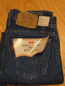 NEW OLD STOCK LEVI'S BOYS SLIM SZ.12  ORANGE TAB STRAIGHT LEG WAIST 24"  - Picture 1 of 5