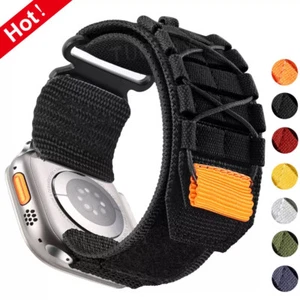 Military Nylon Strap Band For Apple Watch Series 10 9 8 7 6 5 4 3 2 SE Ultra 2 1 - Picture 1 of 25
