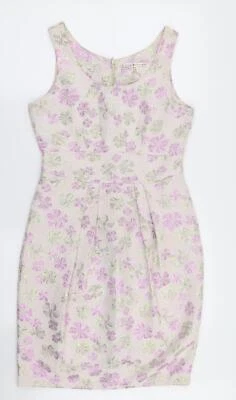 Uttam Boutique Damen mehrfarbig Blumenmuster Polyester Passform & Fackel Größe 8 Crew Nec - Bild 1 von 4