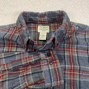 LL Bean Flanell Hemd L kariert Button Down Slim Fit 510590 Vintage Wandern Outdoor - Bild 1 von 6