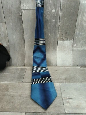 George Martin Black Blue Multicolor Tie, Formal Casual Neck - Image 1 of 3