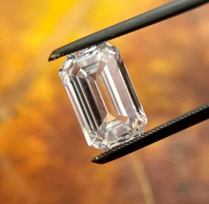 Loose CVD Lab-Grown Diamond 2 x 4 mm Emerald - D Color - Clarity FL Certified - Picture 1 of 8